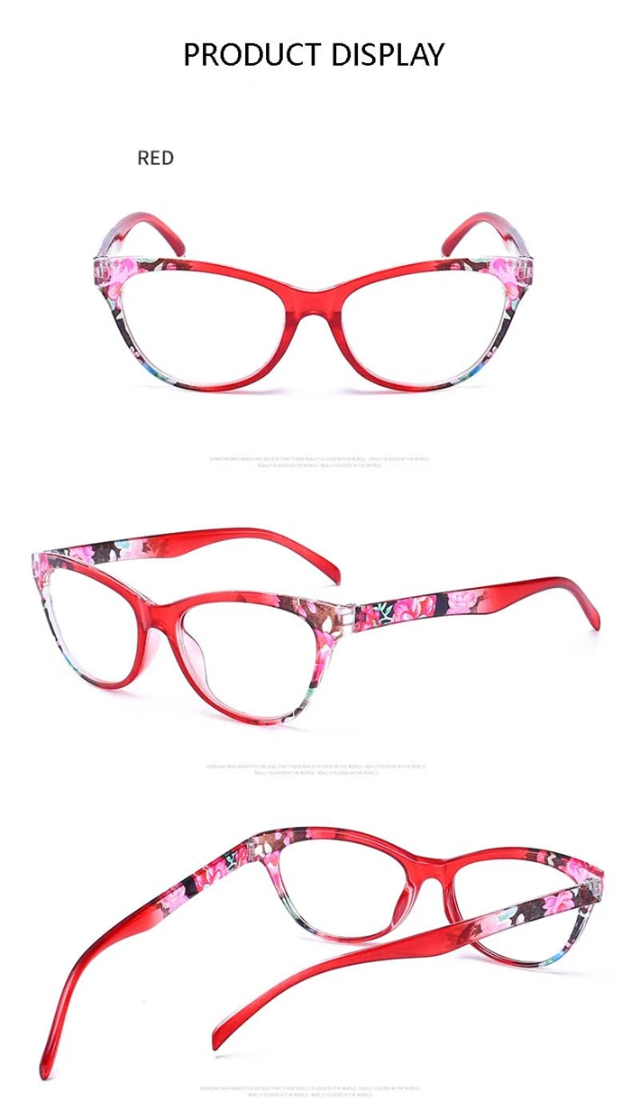 Power + 1,0 + 1,5 + 2,0 Bis + 4,0 Cat Eye Hyperopie Brille Magnifie Retro Tee/Rot/blau Rahmen Brillen Für Ältere – Detail 6