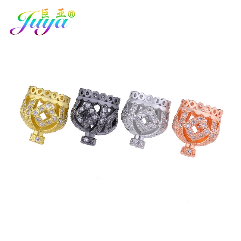 Juya 4Pcs/Lot Wholesale DIY Creative Crown Bead Caps Accessories For Handmade Brush Tassels Earrings Jewelry Making Components