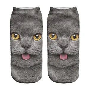 ZHBSLWT 3D Print Animal Sphynx Cat Women Socks calcetines Casual Cute Character Low Cut Ankle Socks Multiple Colors Harajuku