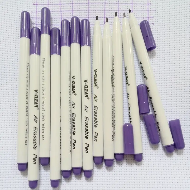 VCLEAR Air Erasable Marker Pen in Purple Fabric Chaco Ace pen Violet Clothing Marking Pen 12 pcs Chako Ace Pen Stitch Markers