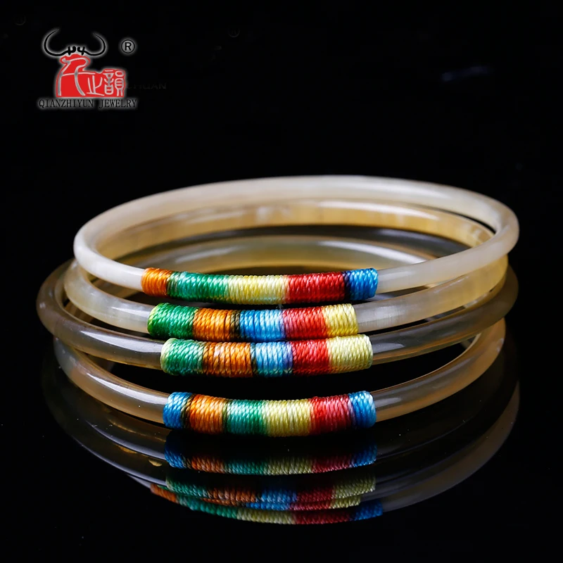 The inner diameter is about 55mm.The natural yak Angle bracelet is hand-woven to ward off the colorful hand chain jewelry.