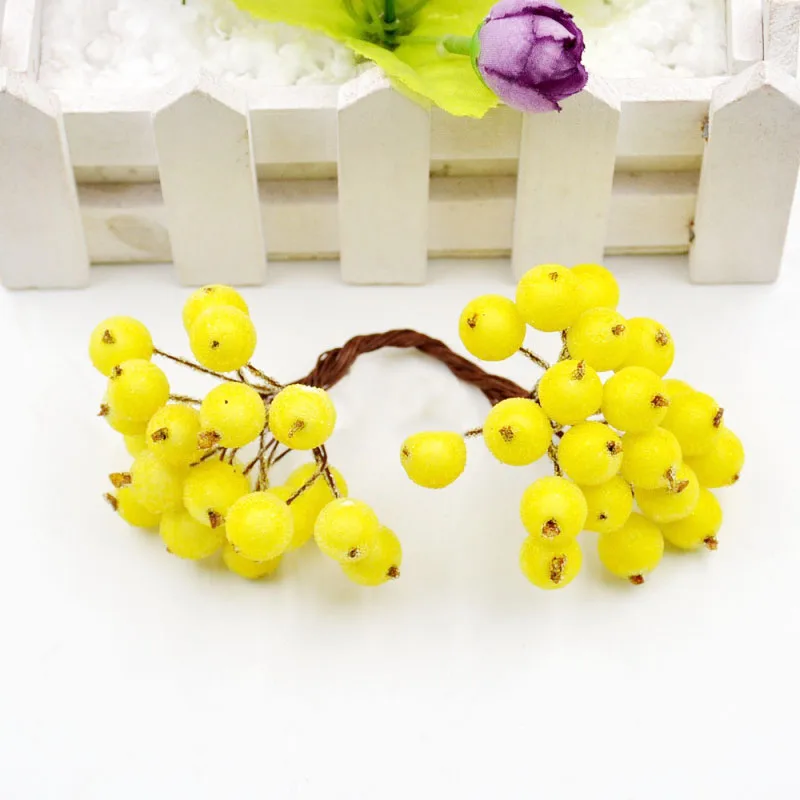 باقة صغيرة من فروزن بيري ، 40 زهرة صناعية ، 12 مللي متر ، لتزيين الكريسماس ، إكليل من الزهور الاصطناعية ، إكسسوارات افعلها بنفسك
