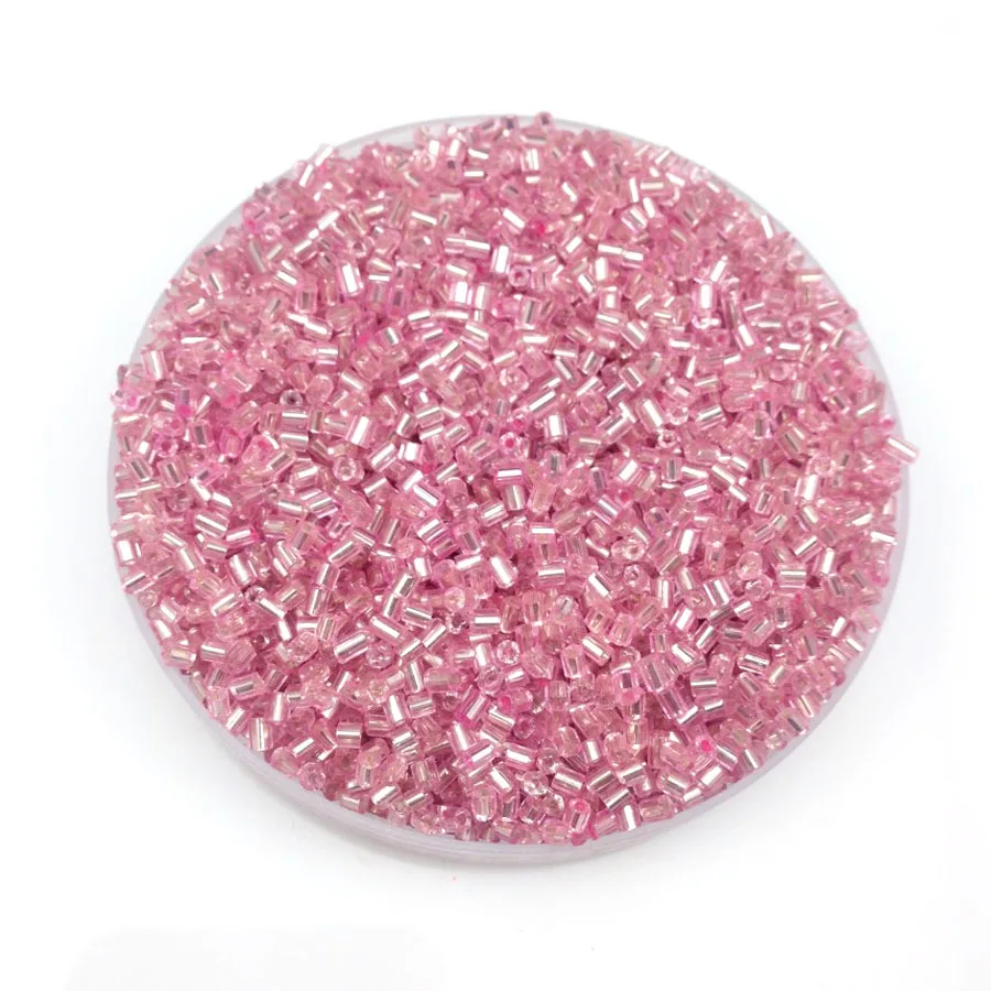 16g 1000pcs 2*3 millimetri di Colore Rosa Argento Foderato Tubo Branelli Allentati Del Distanziatore Cezch Seme di Vetro Perline Fatti A Mano