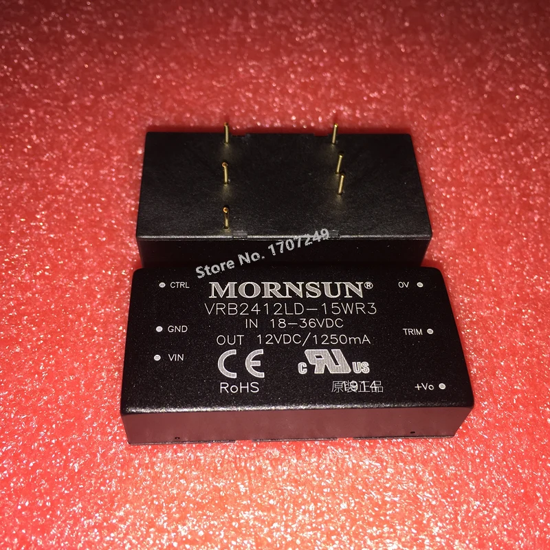 New original MORNSUN DC/DC power supply module VRB2412LD-15WR3 input 18-36V single output 12V 1.25A