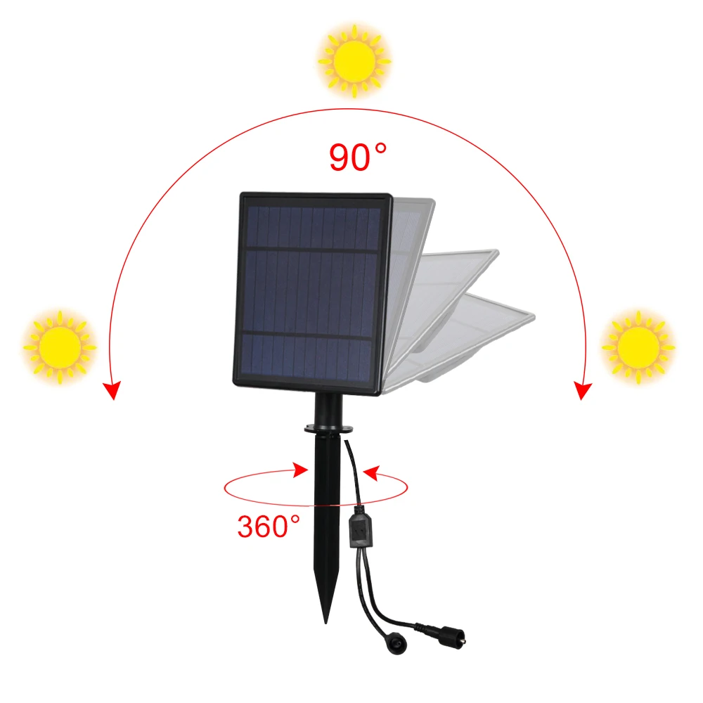 T-SUNRISE 방수 IP65 야외 정원 LED 태양광 조명, 초고휘도 정원 잔디 램프, 조경 스포트라이트
