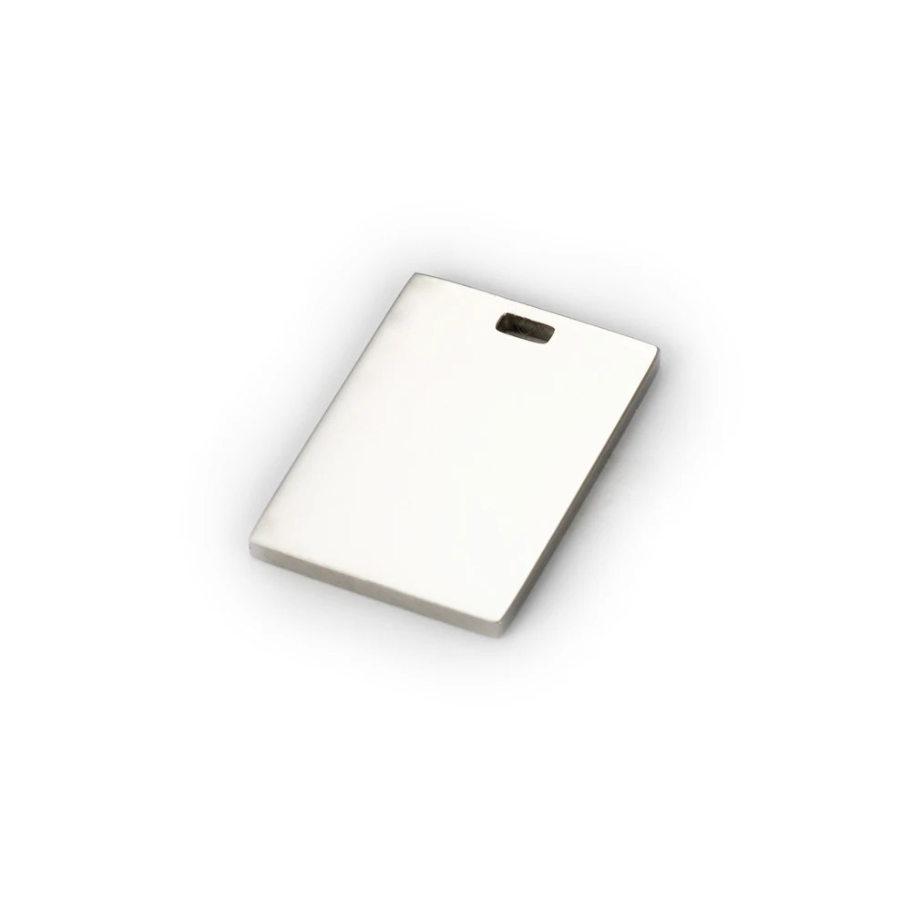 30pcs/lot Engravable Square Tags Free Laser Engrave Key chain Tags Square Charms Stainless Steel Metal Tags Retangle Tags