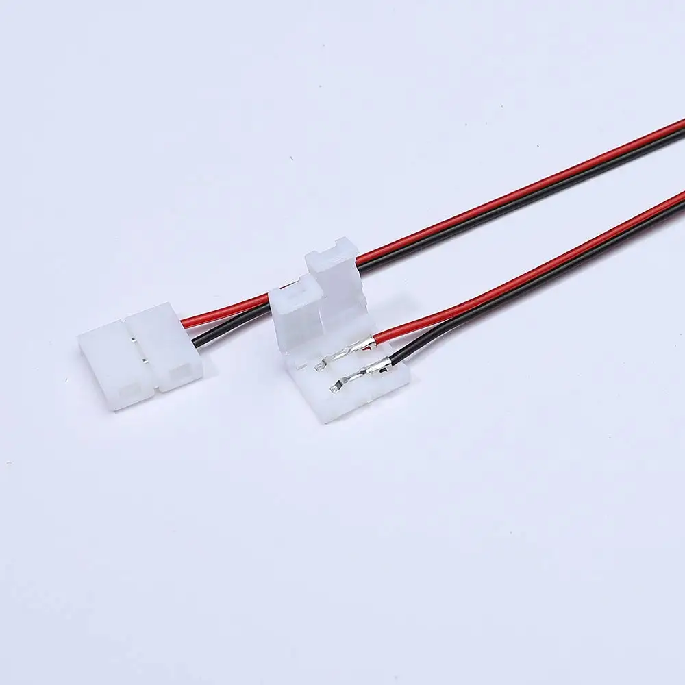 5Pcs 8mm PCB FPC No welding Connector with Cable for Single Color SMD3528/2835 LED Strip Light connecting to Power Supply