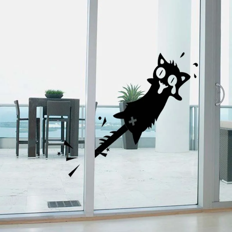 Frightened Cat Vinyl Wall Sticker Cute Animals Wall Art Decals For Refrigerator/Window/Wall Decoration