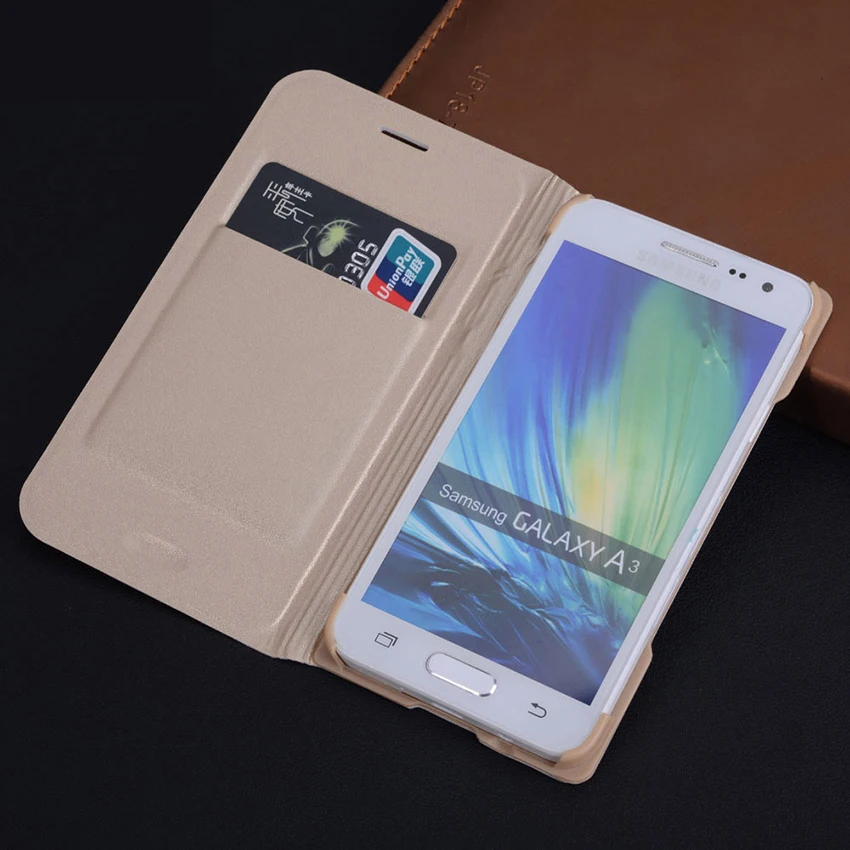 Flip Cover Leather Wallet Phone Case For Samsung Galaxy A3 2015 A 3 A300 A300F A300H SM-A300F SM-A300H A300FU Card Holder Cases