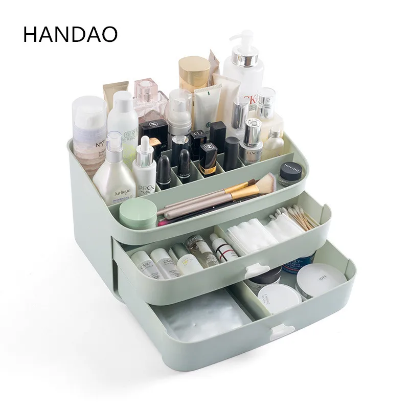 Large Capacity Plastic Makeup Organizer Desktop Dressing Table Cosmetic Organizer Drawer Type Makeup Storage Organizer Box