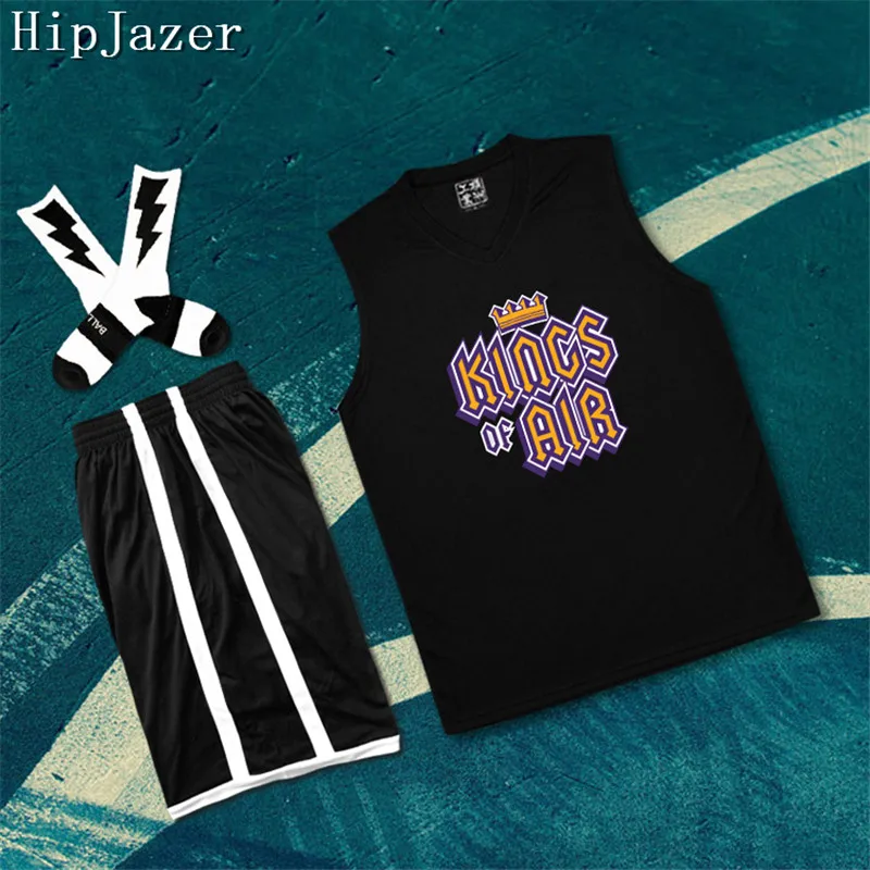 HipJazer Men fanart  Street Hiphop Games  Basketball Jerseys Set  James  Sport Tops Uniform Training  Shirts With Shorts