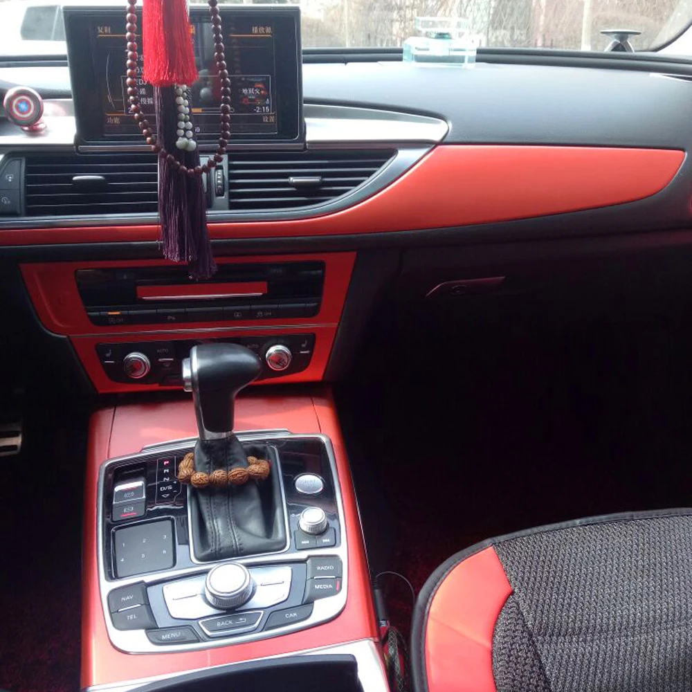 Für Audi A6 C7 2012-2018 Innenraum Mittelkonsole Türgriff 3D/5D Carbonfaser-Aufkleber, Auto-Styling-Zubehör – Detail 11