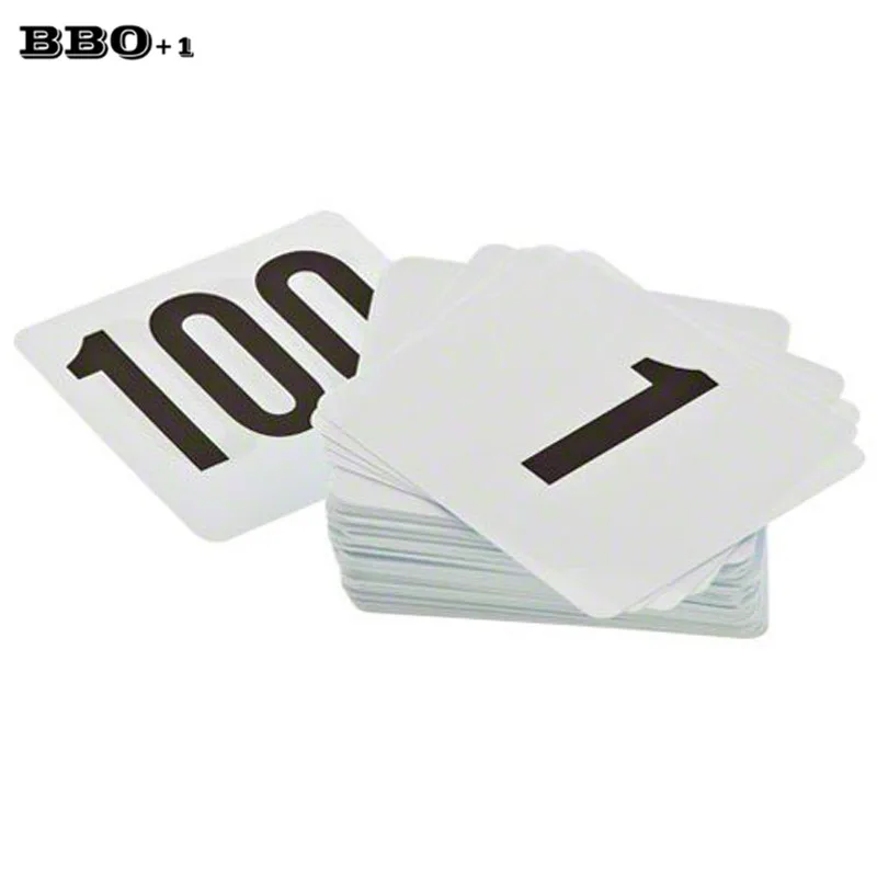 Double Sided Plastic Table Numbers White Table Seat Cards For Ring-Clip Table Number Holder Wedding Party Restaurant Bar Utensil