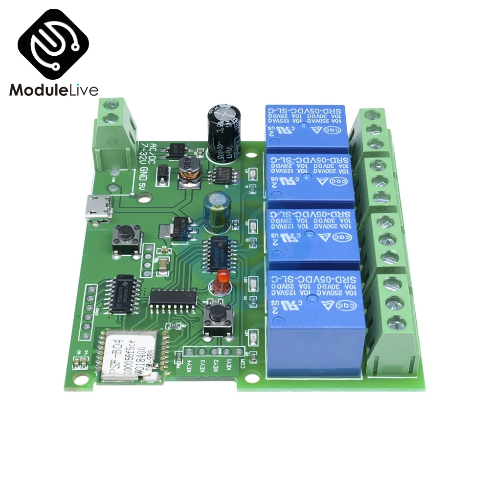 4CH 4 Channel Wireless Wifi Relay Module Phone APP Wireless Remote Control Switch Jog Self-Lock Interlock For Smart Home Board