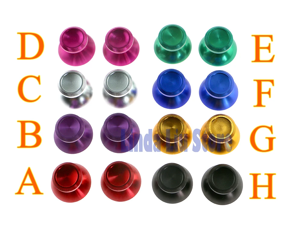 40pcs=20pairs Metal Mushroom Analog Thumbstick Aluminum Joystick Cap Cover for PS4 for xbox one controller