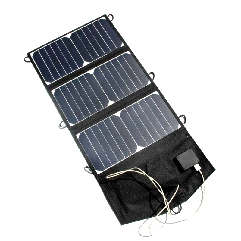 21W Portable Solar Charger Foldable Solar Mobile Charger For iPhone/Power Bank Dual USB High Efficiency & Quality Free Shipping