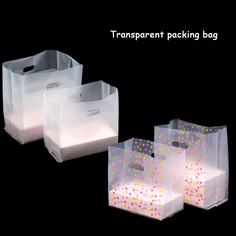 Takeout Food Packing Bags Waterproof Transparent Pocket Sushi Salad Sack Takaway Handbag Bread Fast Food One-off Packing Bag