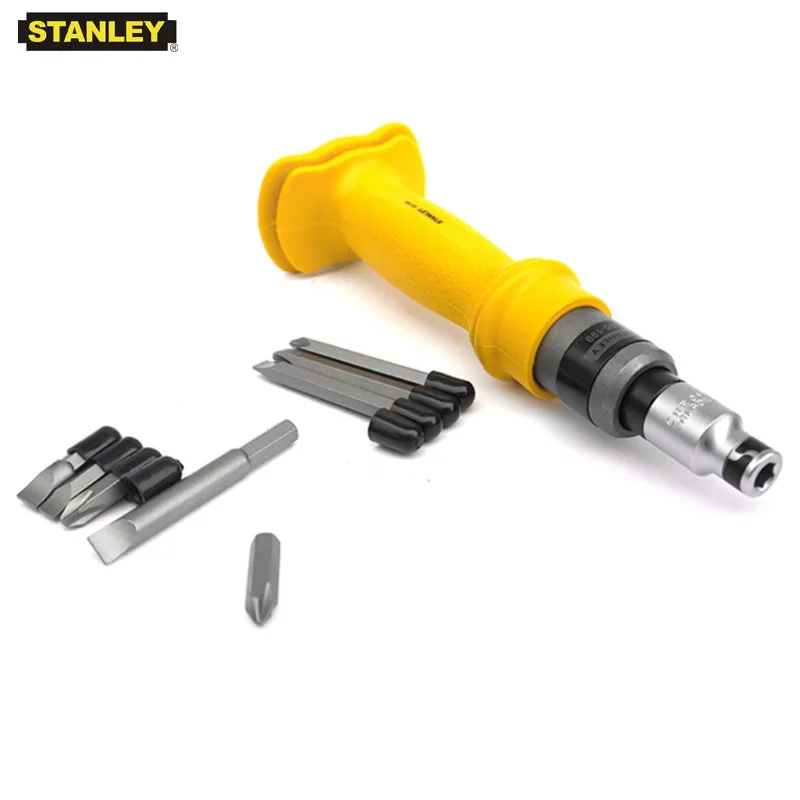 Stanley 9pcs impact driver set 1/2 drive 5/16 hex bits hammer head heavy duty big impact screwdriver kit with 8mm impact bit