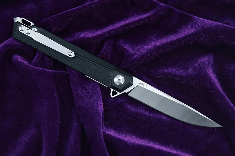 LEMIFSHE Flipper JK3311-G10 D2 lama in acciaio G10 + manico in acciaio tasca da caccia all'aperto cucina coltello pieghevole per frutta strumento EDC