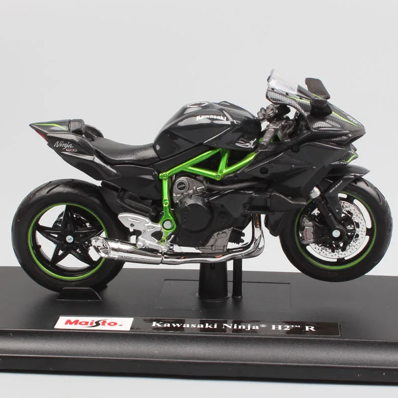 Mini motocicleta kawasaki ninja h2 h2r, escala 1:18, diecast, rua, supersport, bicicleta, trail racing, motocicleta modelagem brinquedo para