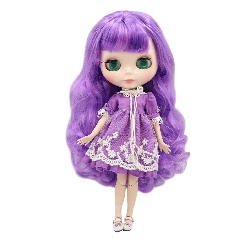 

ICY DBS Blyth doll 1/6 bjd 30cm joint body purple hair diy makeup girl gift .NO.7216