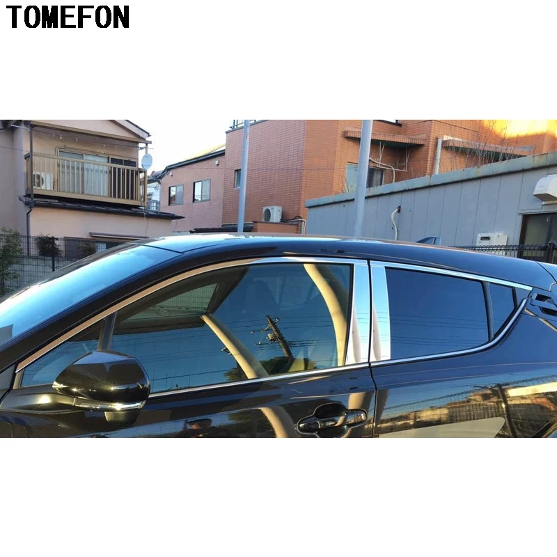 

TOMEFON Exterior Styling 18pcs For Toyota C-HR CHR 2016 2017 Stainless Steel Window Molding Trim Chrome Pillar Covers Sill Trims