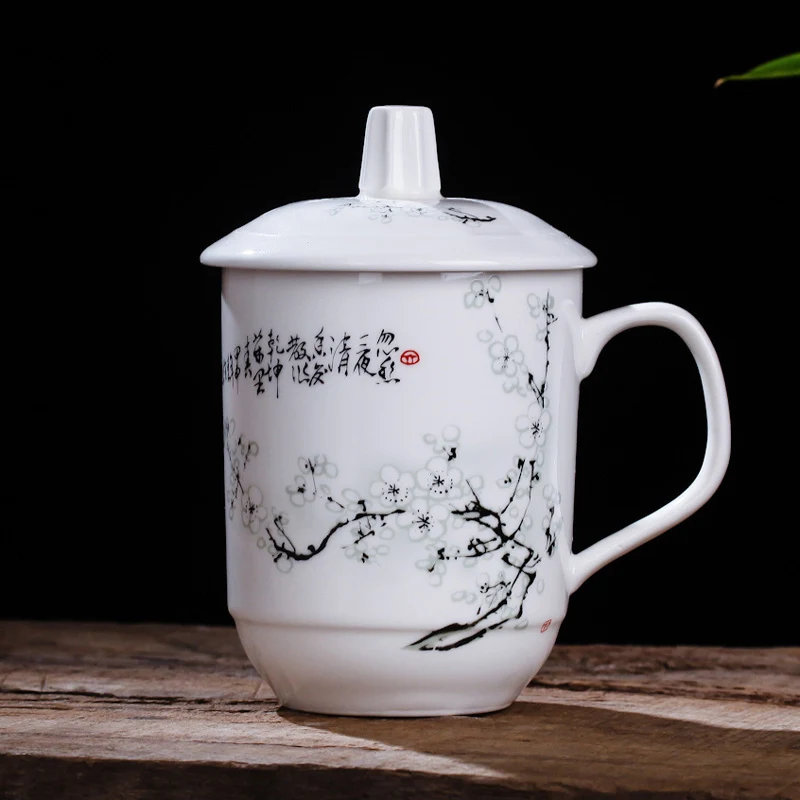 Chinese style Ceramic Cup,Personality Retro Milk Juice Lemon Mug Coffee Tea Cup Home Office Drinkware Unique Gift