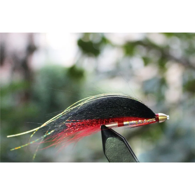 Tigofly 24 pcs/lot Red&Black Feather Cone Head Tube Fly Streamer Fly Salmon Trout Steelhead Fly Fishing Flies Lures