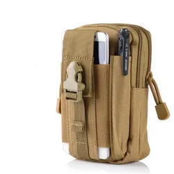 Bolsa de cintura masculina casual, durável, cinto, lona, multifuncional, militar, zíper, à prova d'água, para roupa ao ar livre