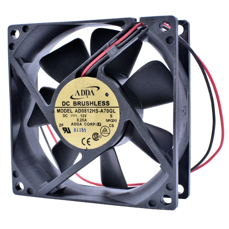 COOLING REVOLUTION AD0812HS-A70GL 8cm 80mm fan 8025 12V 0.25A Brand new original 2 line air volume chassis cooling fan