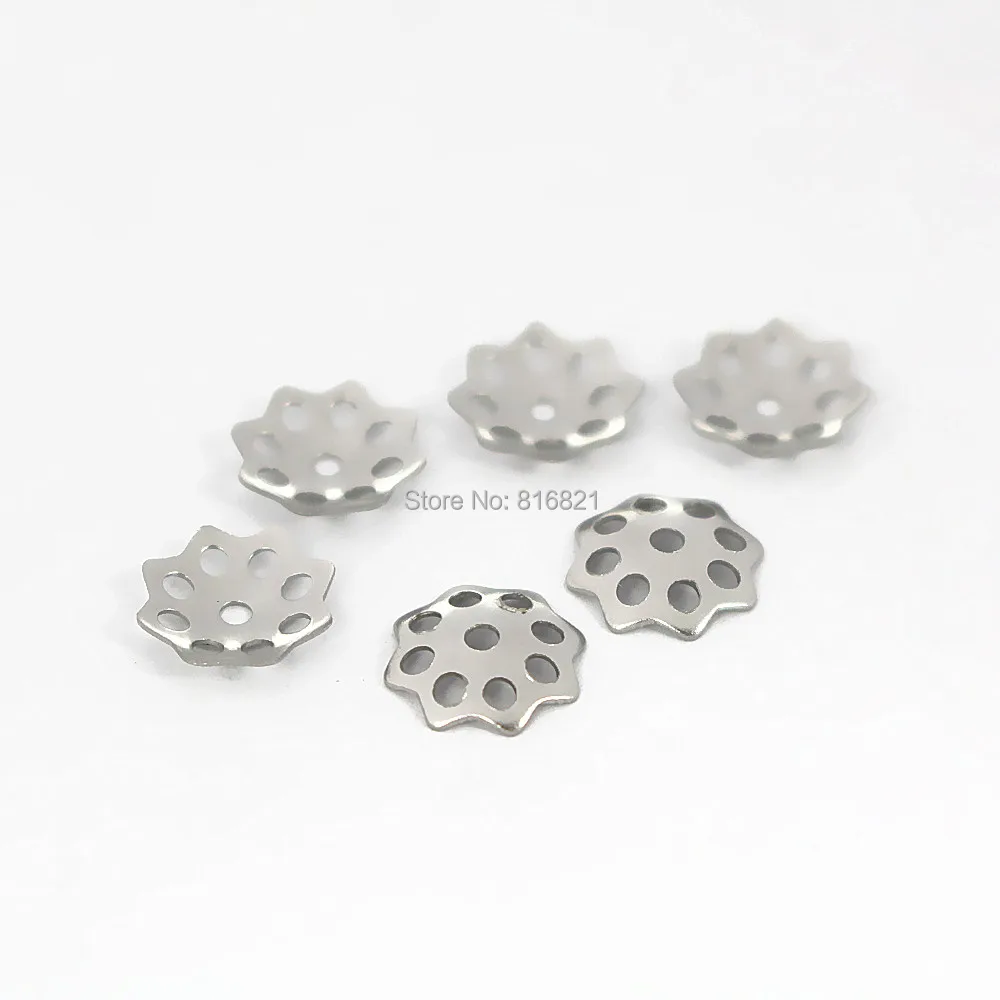 

9mm Stainless Steel Filigree Flower Bead Caps Connectors Silver tone Spacer Beads DIY Finding Stuff Wholesale