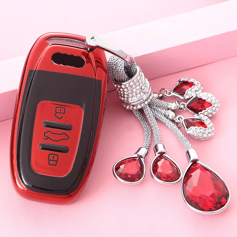 Free Shipment TPU Key Case For Car folding car remote key case Q3 A4L A6L Q5 Q7 A1 A3 B6 B7 B8 A4 A5 A6 A7 A8 WaterProof Key Bag