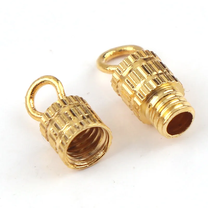 Hot Sale 4x14mm Copper Screw Thread Buckle Clasps Cylinder Metal Tone DIY Necklace Bracelet Connectors Jewelry Supplies Finding