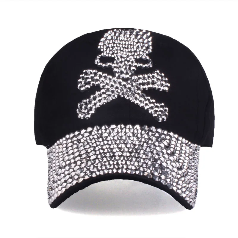 [YARBUU] baseball caps for women and men Casual Rhinestones Skull cap new fashion high quality Unisex hat Female Peaked cap