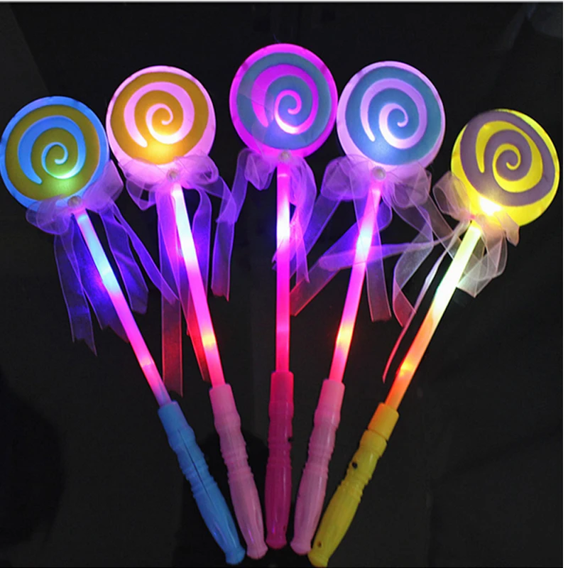 

100pcs Light Up Flashing Lollipop Wand Led Glow Stick Funny Halloween Christmas Hen Club Party Accessory Kids Girl Fancy Dress