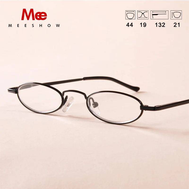 Meeshow Mini Reader With Case Stainless Steel Reading Glasses Power +1.0 to +3.5 High Quality Reading Glasses 1004