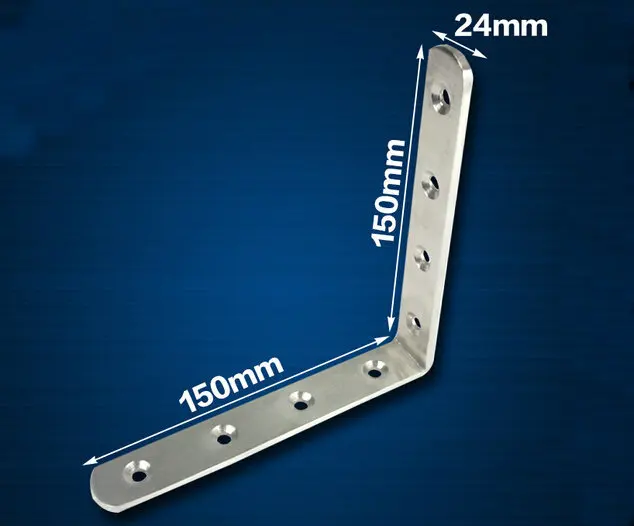 

2 Pieces 150x150mm Stainless Steel Right Angle Corner Bracket Thinckness 4mm