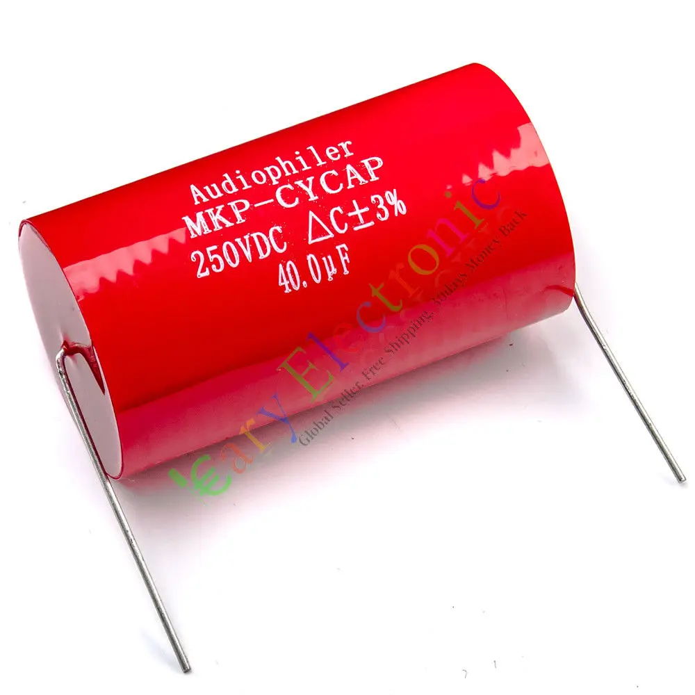 Wholesale and retail 50pc MKP 250V 40uf long copper leads Axial Electrolytic Capacitor audio amp part free shipping