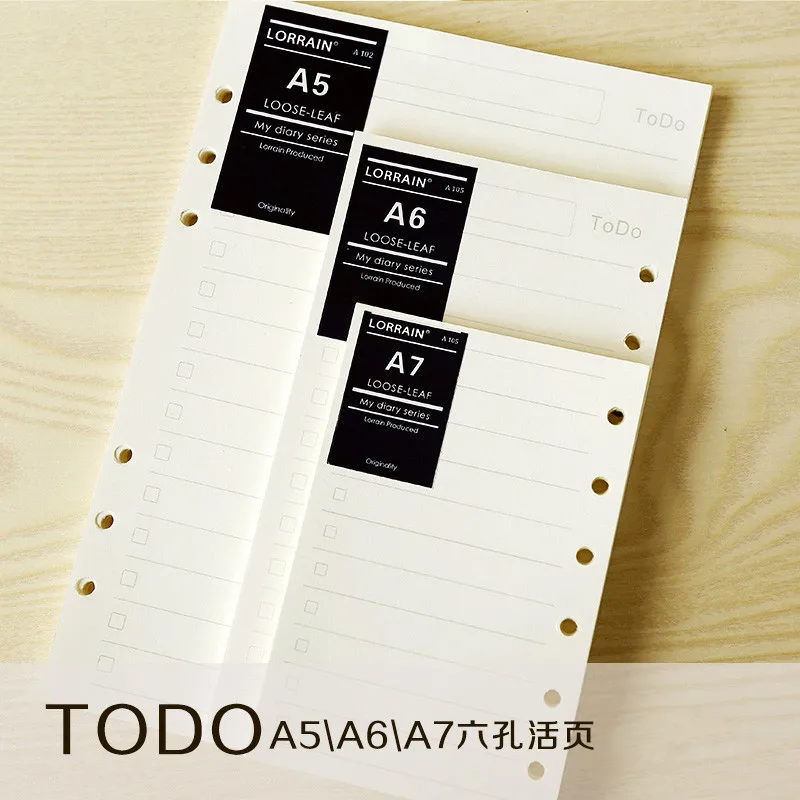 quality loose-leaf filler papers for filofax A5 A6 A7 todo paper daily memos organizer planner to do list notebook filler papers