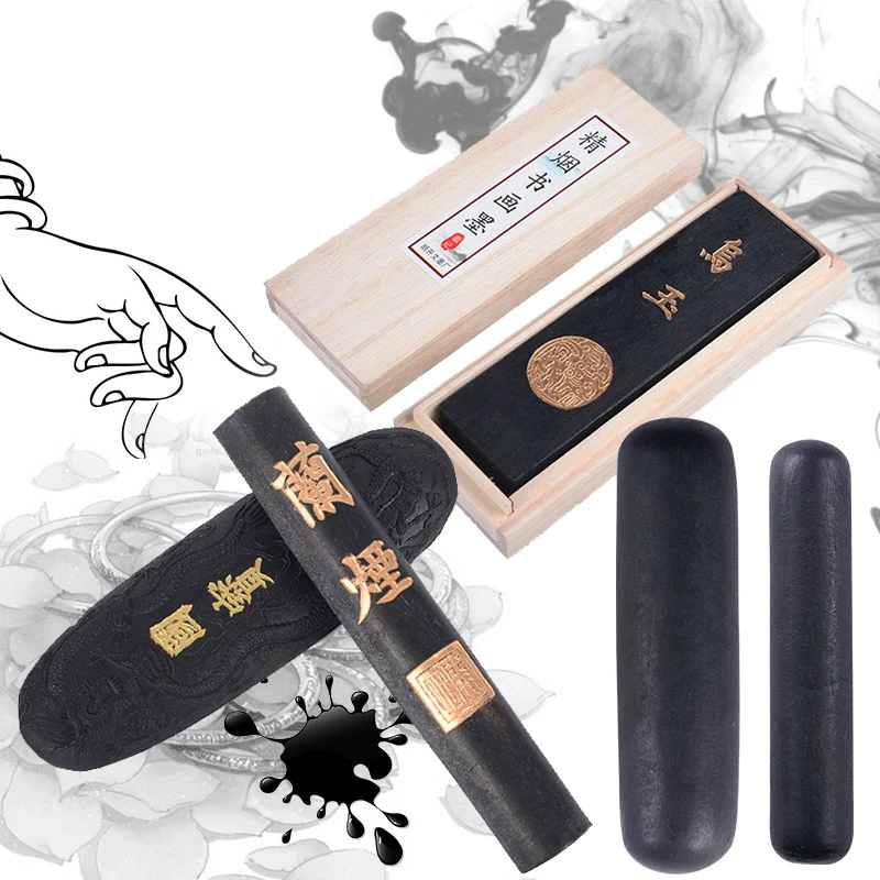 Chinese Traditional Painting Ink Stick Calligraphy Writing Ink Block Pine Soot Oil Soot Inker Watercolor Drawing Grinding Inker