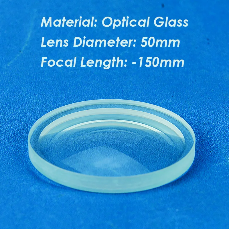 Plano Concave Lens 50mm Focal Length -100mm -150mm -200mm Optical Glass Double Concave Lens 2PCS