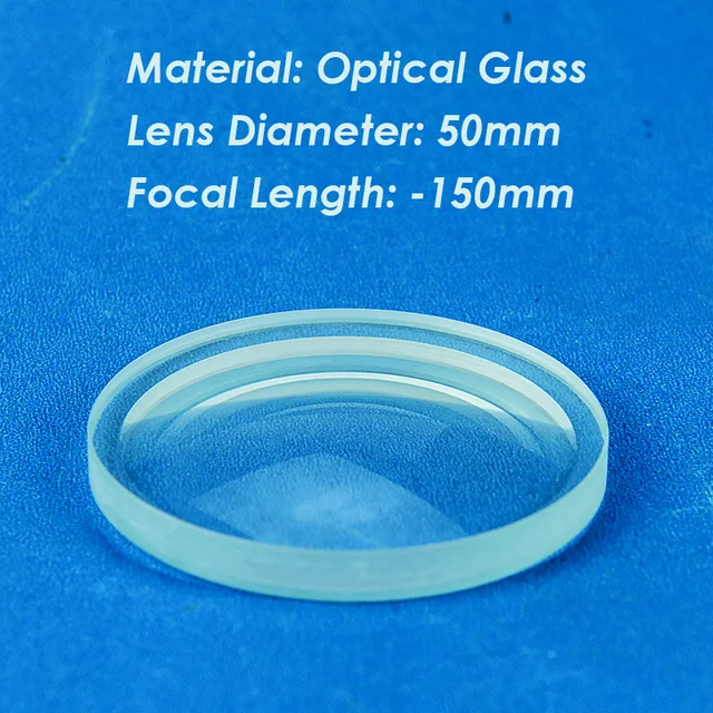 Soczewka wklęsła Plano o ogniskowej 50 mm -100 mm -150 mm -200 mm Szkło optyczne Podwójna soczewka wklęsła 2 szt.