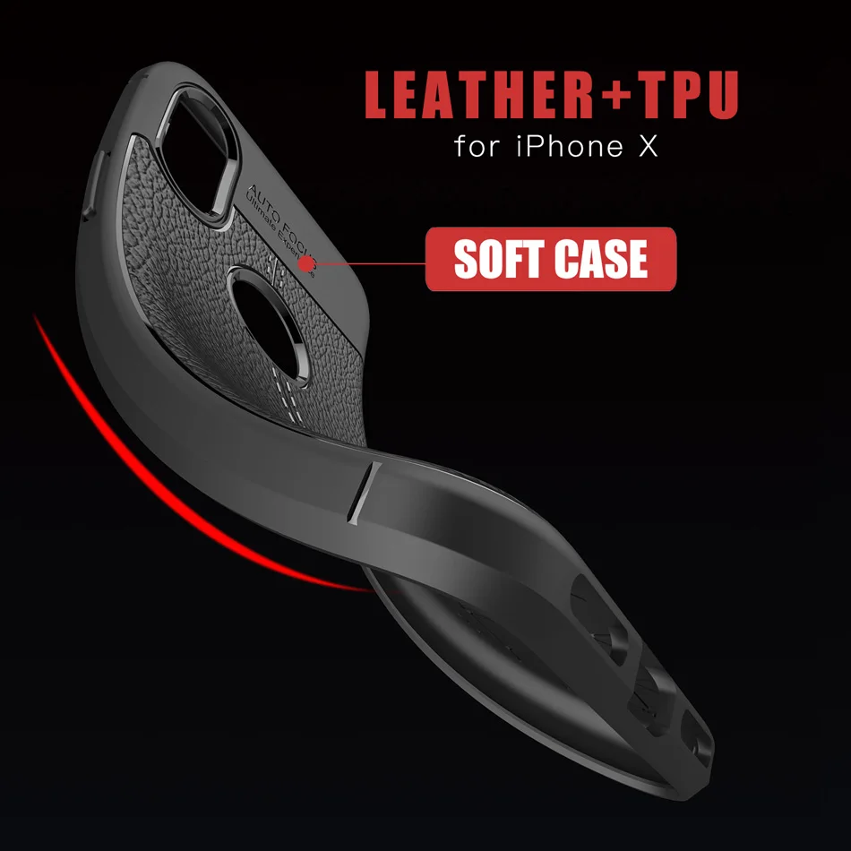KOLPLER soft Cases for iphone X XS case cover TPU silicone back cover for iphone se X 10 case luxury Litchi Leather phone Bag