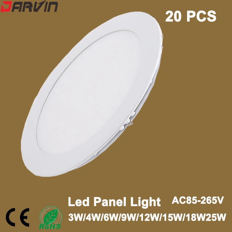 

Led Panel Light AC85-265V Led Light 3W 4W 6W 9W 12W 15W 18W 25W LED ceiling Light Round Ultra thin LED downlight,indoor lighting