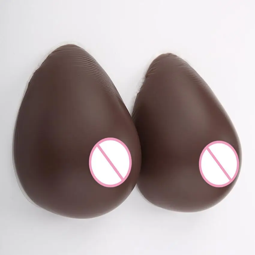 

Silicone Breast Artificial Black Brown Fake Breast Forms E Cup for Postoperative Crossdresser One pair Breasts Chest D40