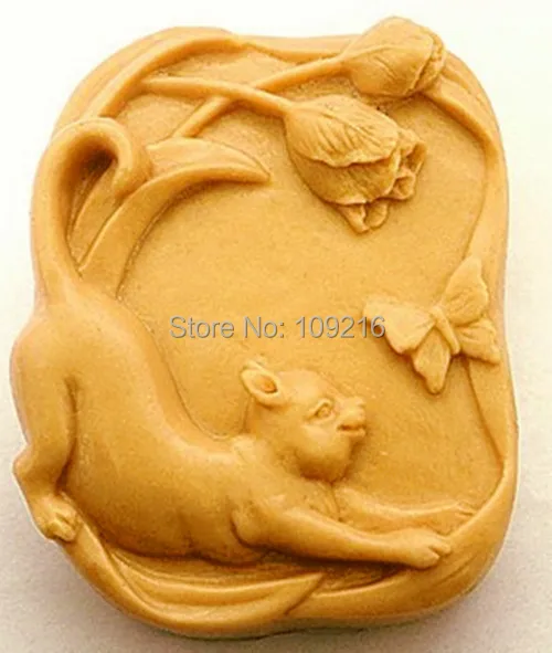 1pcs Dog with Flowers(zx1638) Silicone Handmade Soap Mold Crafts DIY Mold