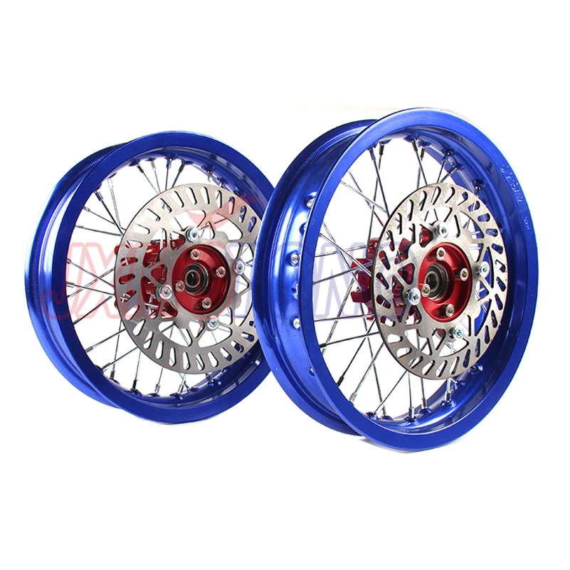 blue 15MM CNC hub Aluminum Alloy Wheel Rims front 2.15 x12\