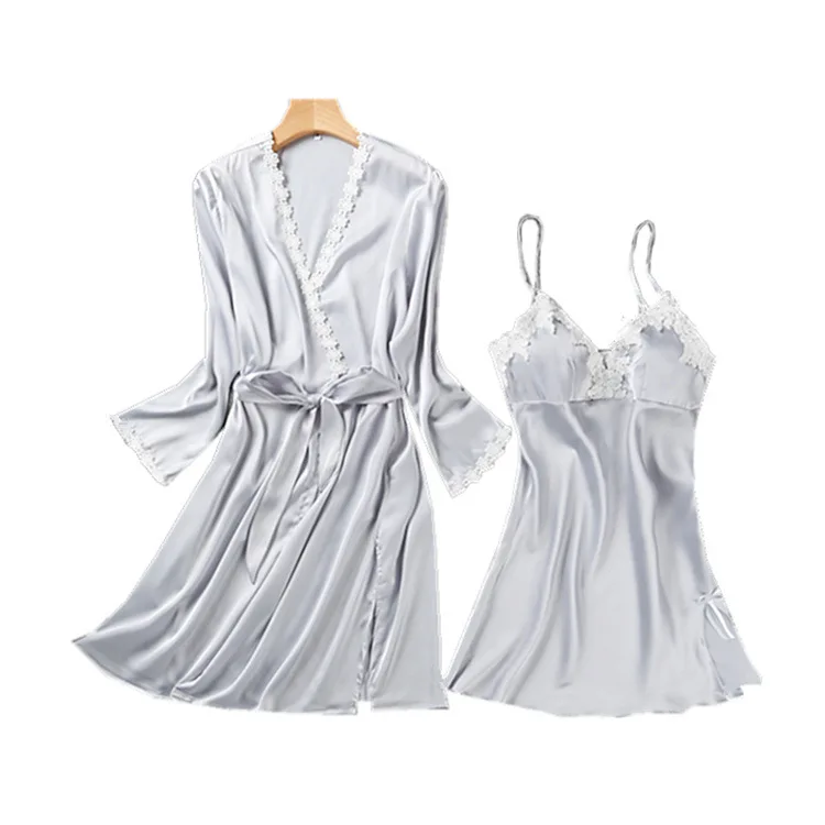 yomrzl  A392 New arrival spring summer and autumn women's robe set long sleeve robe comfortable sleepwear indoor clothes