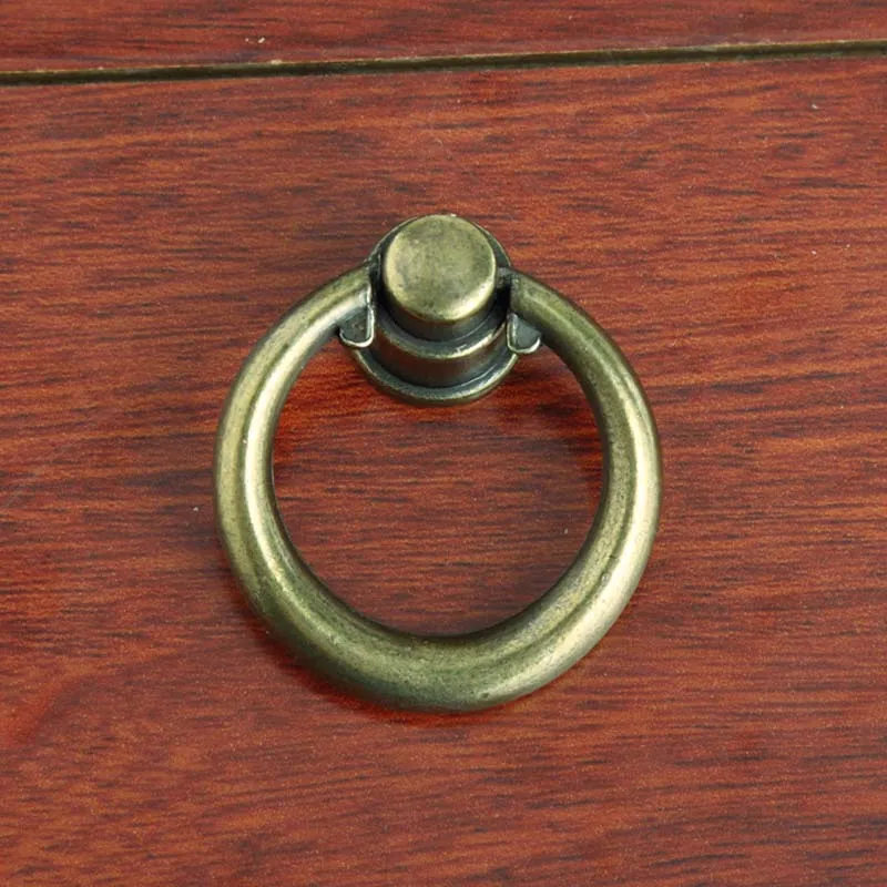 vintage distress style furniture drop rings samll knobs bronze drawer shoe cahinet dresser knobs pulls handles antique brass