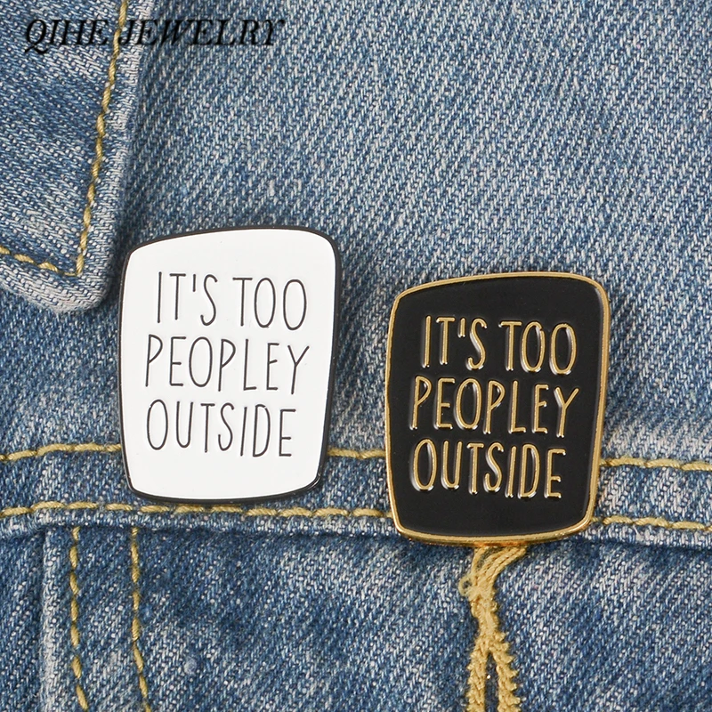 QIHE JEWELRY Introvert Brooches Anti Social Pins Funny Saying Badges Sarcastic Ladies Unisex Men Brooches